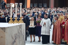 12.09.2021 Warszawa, Polska. Msza swieta polaczona z rytem beatyfikacji kardynala Stefana Wyszynskiego i matki Elzbiety Czackiej pod przewodnictwem kardynala Marcello Semeraro, prefekta Kongregacji do spraw Kanonizacyjnych, w Swiatyni Opatrznosci Bozej.